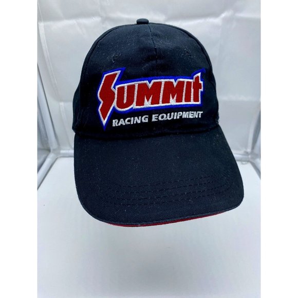 Summit Racing Equipment Black Adjustable Adult Baseball Cap Hat Hook-Loop - Picture 1 of 6